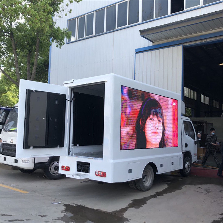 camión 220V, alta publicidad móvil Van de la pantalla de 95km/h LED del brillo 3-Side Digitaces