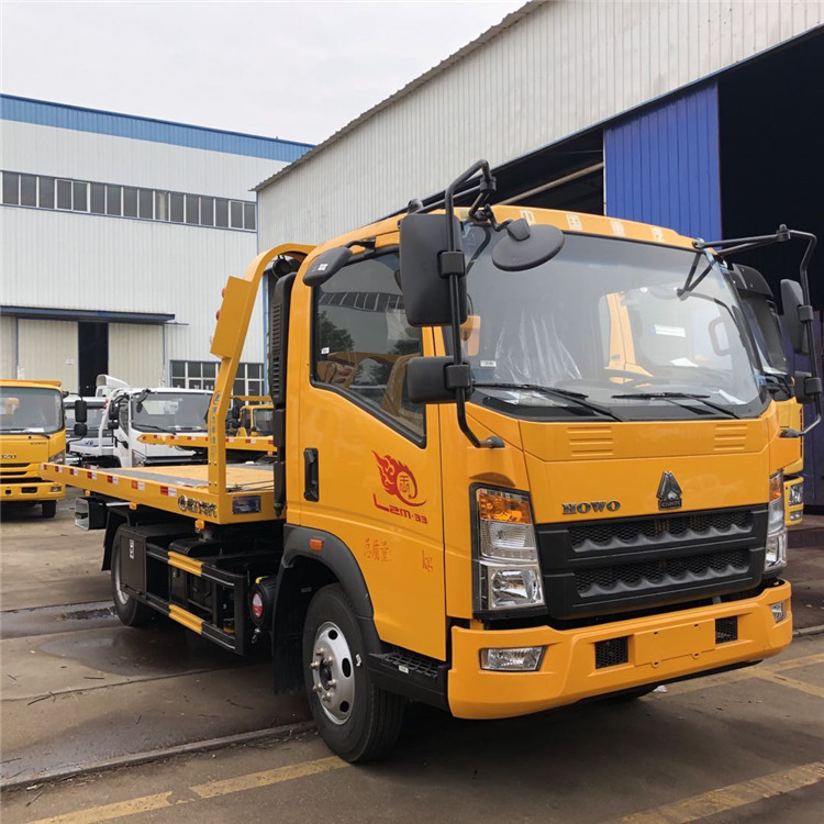Sinotruk HOWO rueda detrás a Tow Truck 95km/H, 4X2 plano de poca potencia hidráulico Tow Truck
