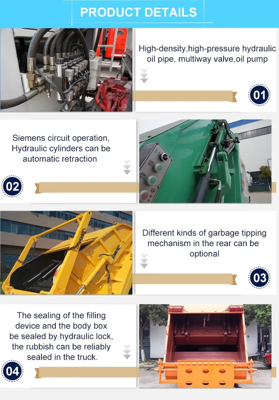 China marca Dongfeng pequeño compactor camión de basura con 6.50-16 llantas y repuesto