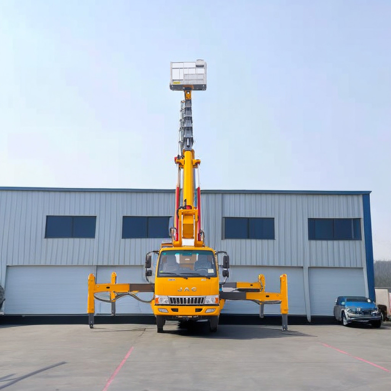Plataforma de trabajo aérea diesel de 25 m Camión de 2 ejes con V delantero y V trasero Outriggers de emergencia