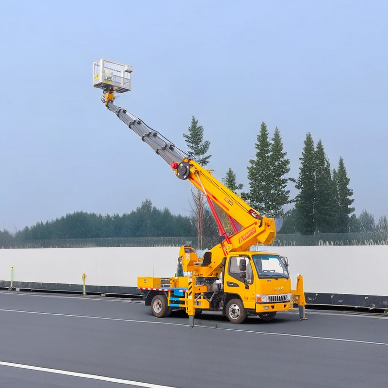 Plataforma de trabajo aérea diesel de 25 m Camión de 2 ejes con V delantero y V trasero Outriggers de emergencia