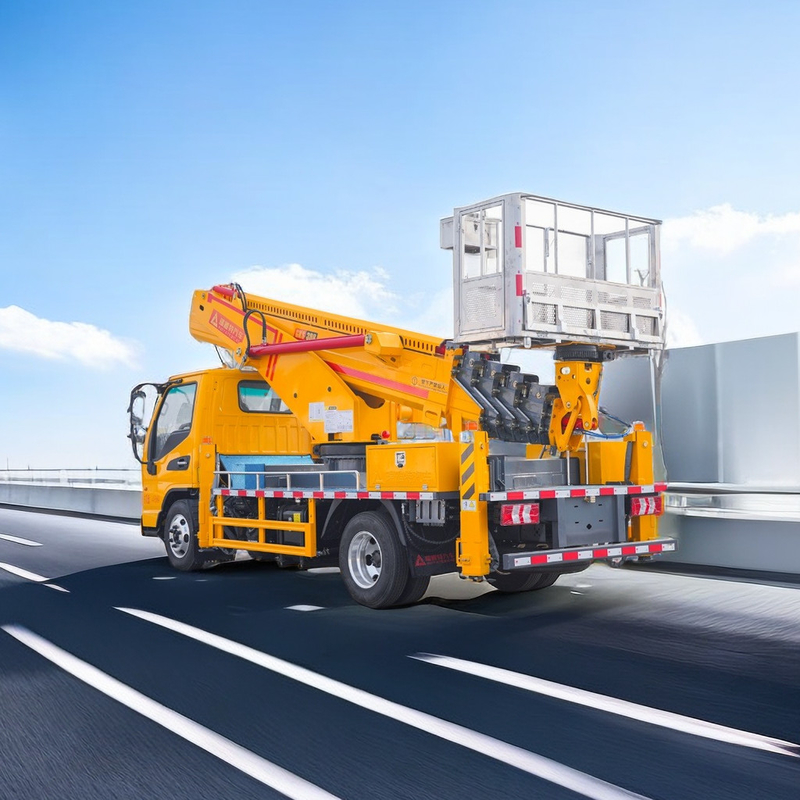 Plataforma de trabajo aérea diesel de 25 m Camión de 2 ejes con V delantero y V trasero Outriggers de emergencia