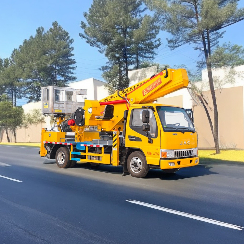 Plataforma de trabajo aérea diesel de 25 m Camión de 2 ejes con V delantero y V trasero Outriggers de emergencia