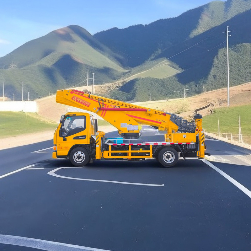 Plataforma de trabajo aérea diesel de 25 m Camión de 2 ejes con V delantero y V trasero Outriggers de emergencia