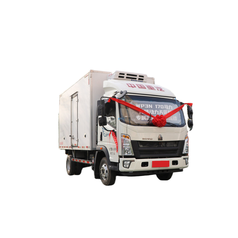 Sinotruk Howo Pequeño camión de caja frigorífica 95km/h 130hp 5 toneladas Mini camión refrigerado