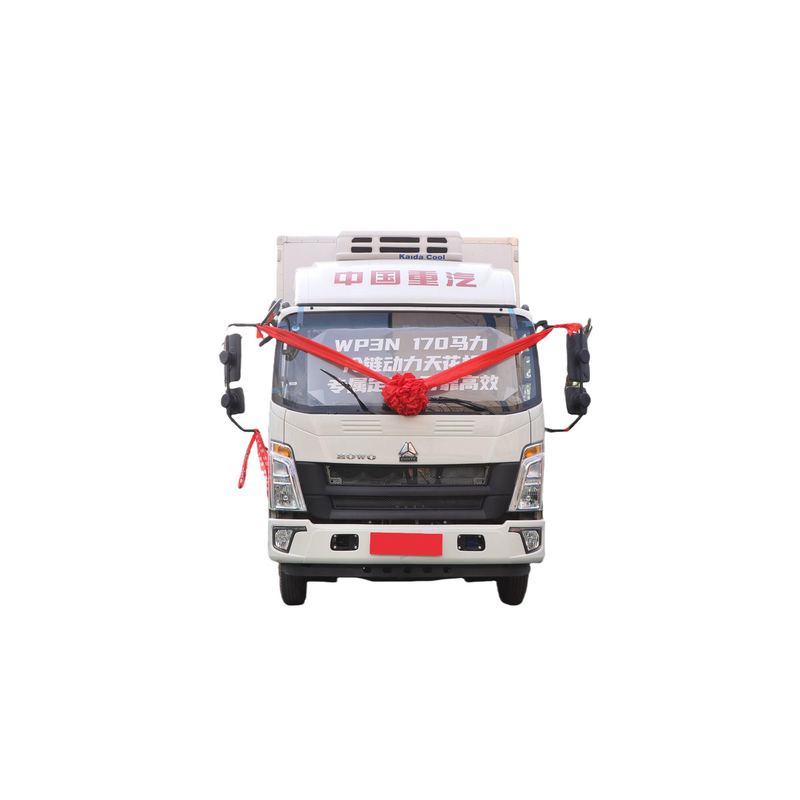 Sinotruk Howo Pequeño camión de caja frigorífica 95km/h 130hp 5 toneladas Mini camión refrigerado