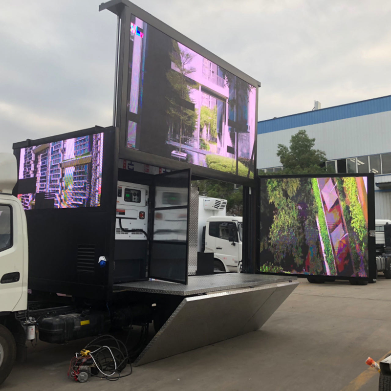P3 P4 Fuera de agua Inmovible Led Video Truck / Remolque / Van Mobile Publicidad Digital Led Cartelera