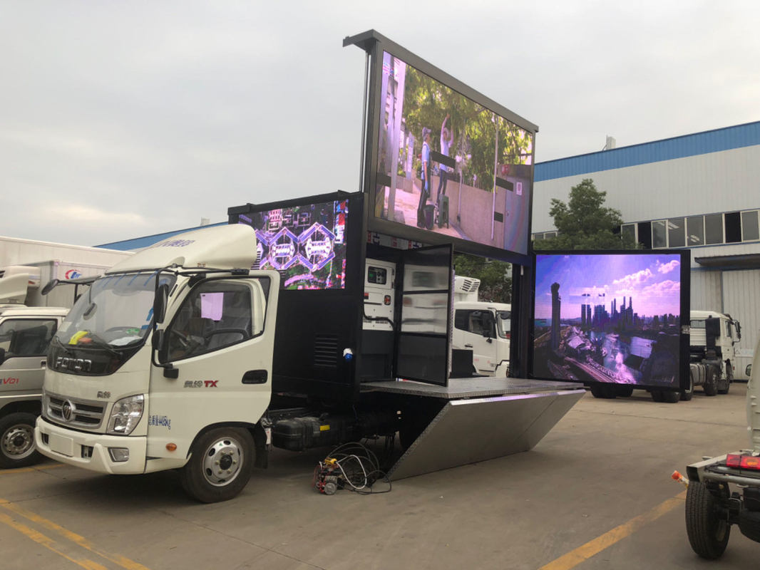 P3 P4 Fuera de agua Inmovible Led Video Truck / Remolque / Van Mobile Publicidad Digital Led Cartelera