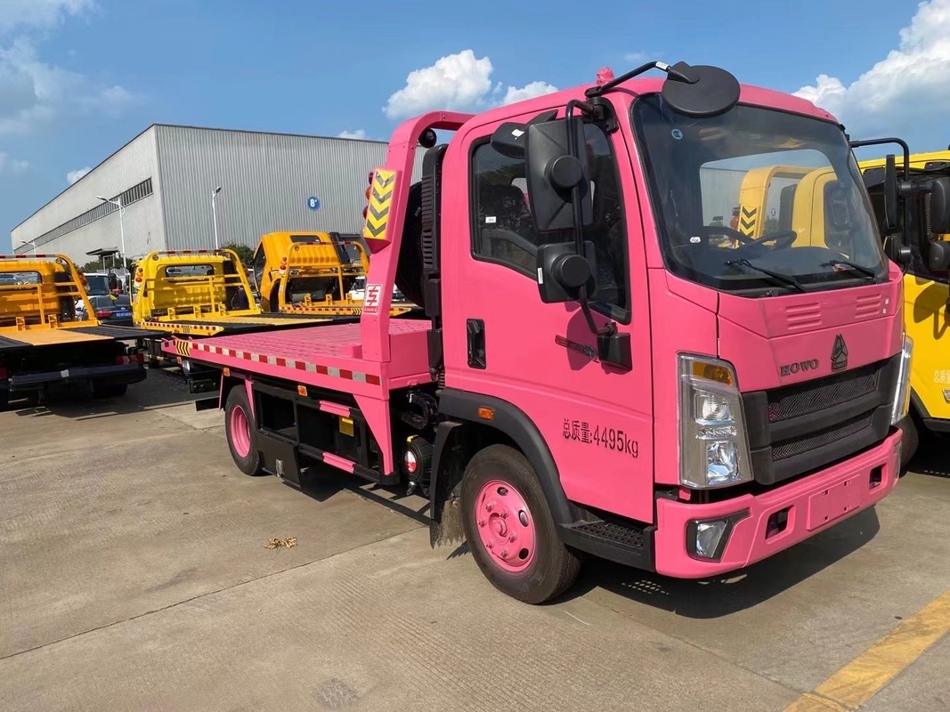 SINOTRUK HOWO 4x2 3-5 toneladas de piso ligero destructora de carga remolque camión de rescate de carreteras vehículo de recuperación para la venta